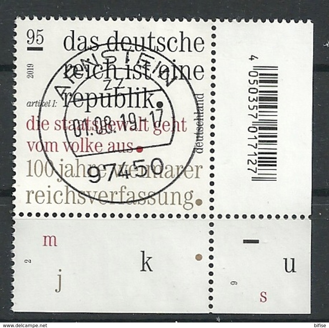 ALEMANIA 2019 - MI 3488 - Used Stamps