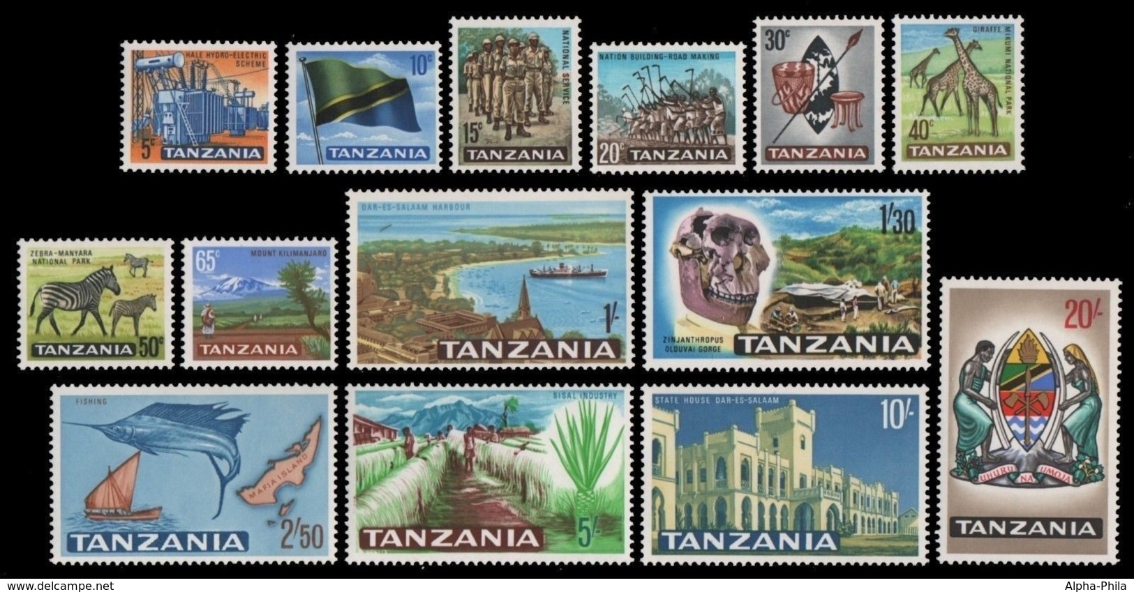 Tansania 1965 - Mi-Nr. 5-18 ** - MNH - Freimarken - Tanzania (1964-...)