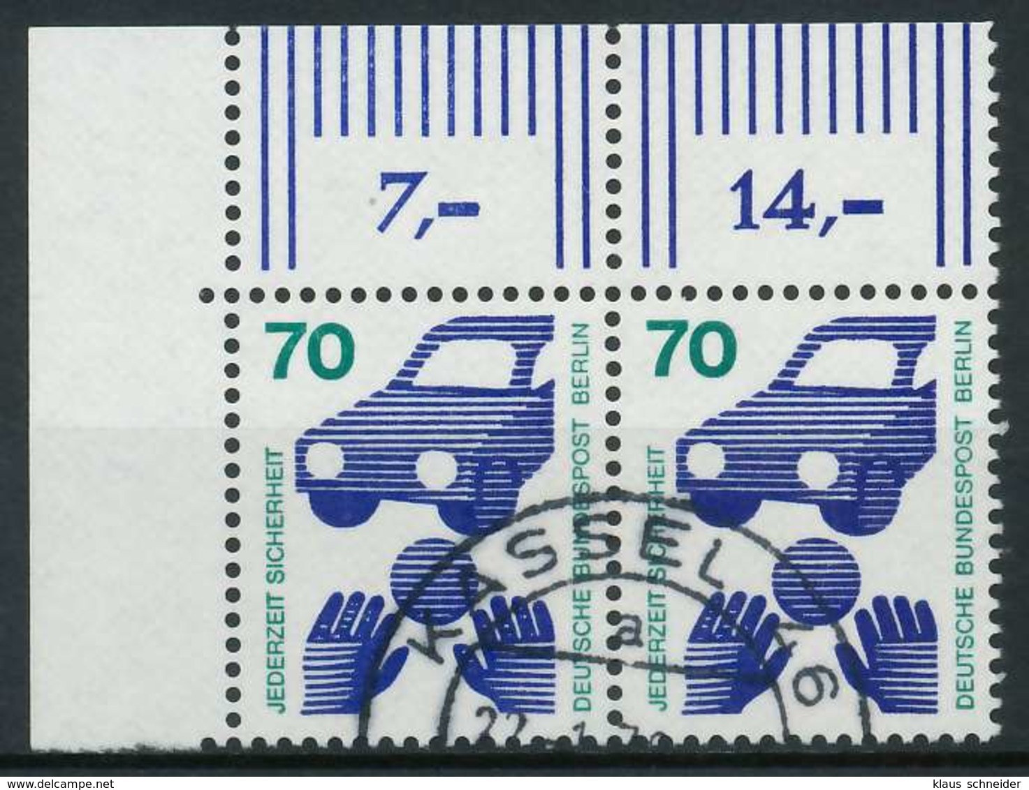 BERLIN DS UNFALLV Nr 453 Gestempelt WAAGR PAAR ECKE-OLI X818EF6 - Used Stamps