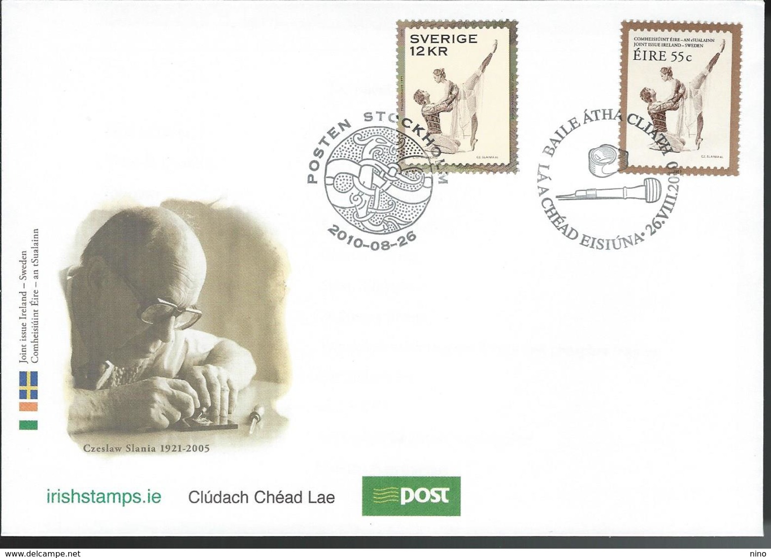 Ireland. Mixed FDC. Balet From Slania. Joint Issue With Sweden 2010 - Emisiones Comunes