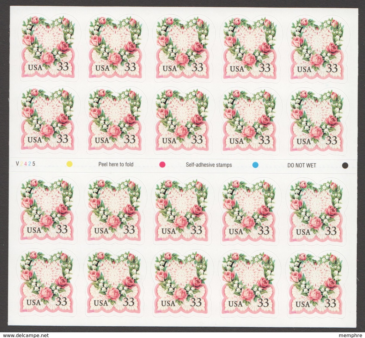 1999  Love  Self-adhesive Booklet Of 20  Sc 3274  MNH - 3. 1981-...