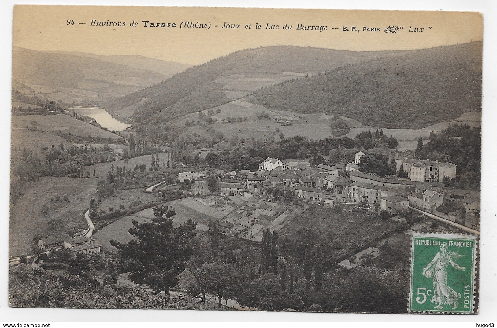 ENVIRONS DE TARARE - N° 94 - JOUX ET LE LAC DU BARRAGE- CPA VOYAGEE - Tarare