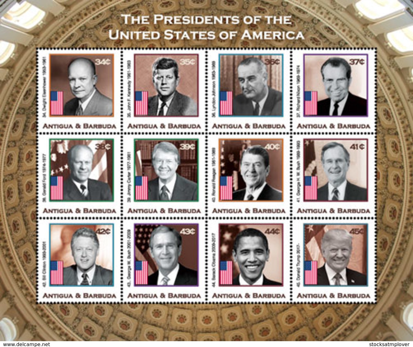 Antigua  2018   U.S. PRESIDENTS  EISENHOWER，Nixon Reagan  I201903 - Antigua And Barbuda (1981-...)