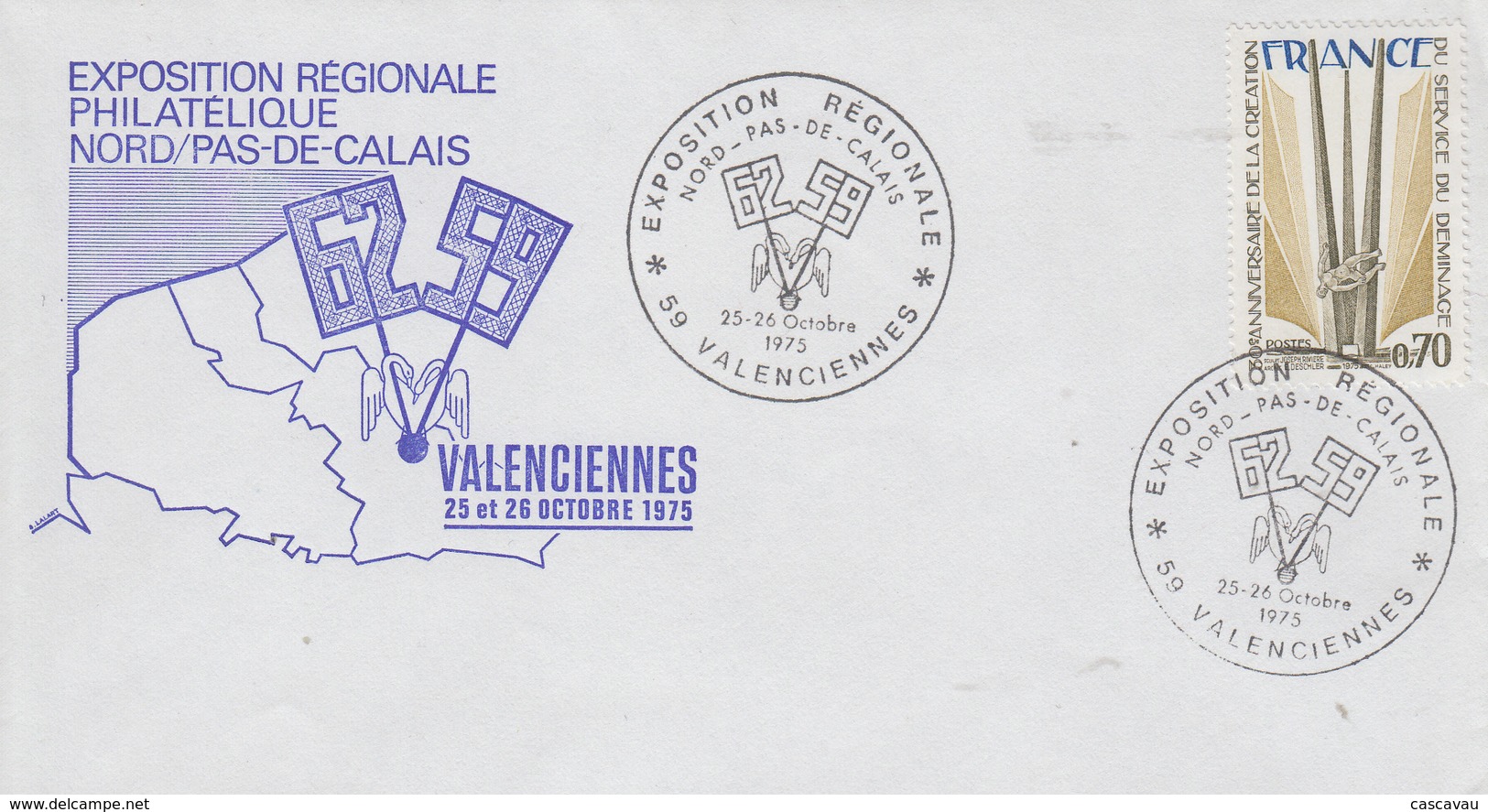 Enveloppe  FRANCE    Exposition  Philatélique   Régionale    VALENCIENNES   1975 - Esposizioni Filateliche