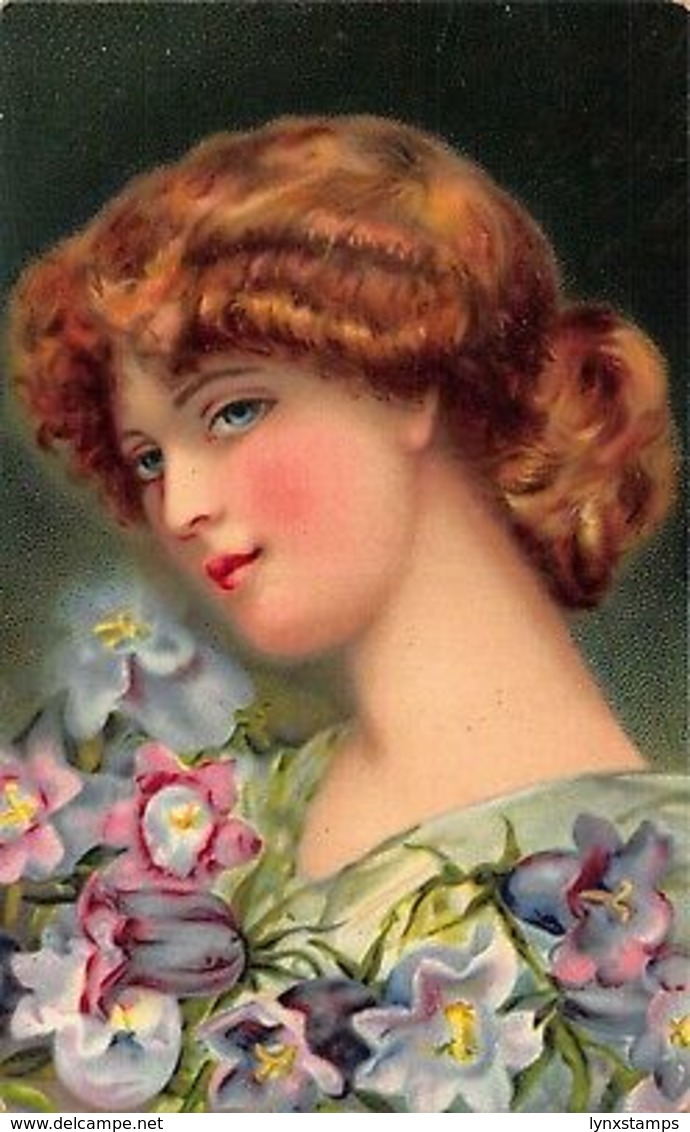 Asti Style Beauty With Flowers Glamour Advertising Chocolaterie Dixmude Postcard - Publicité