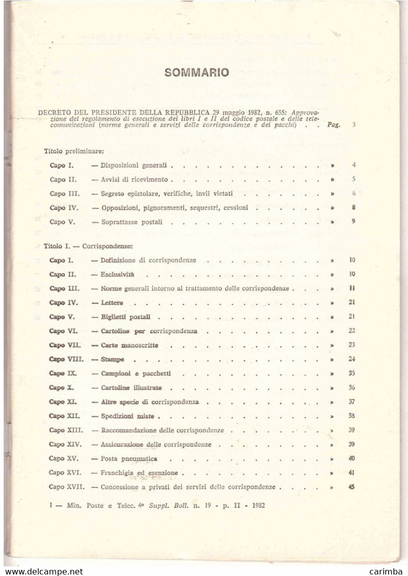 MINISTERO POSTE TELECOMUNICAZIONI BOLLETTINO UFFICIALE PARTE SECONDA PAGINE 86 - Decreti & Leggi