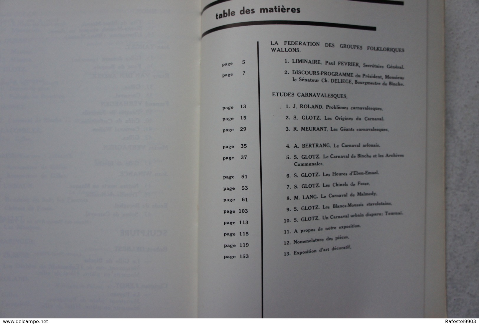 Livre LE CARNAVAL En WALLONIE Ville De Binche Exposition 1962 Gilles - Andere & Zonder Classificatie