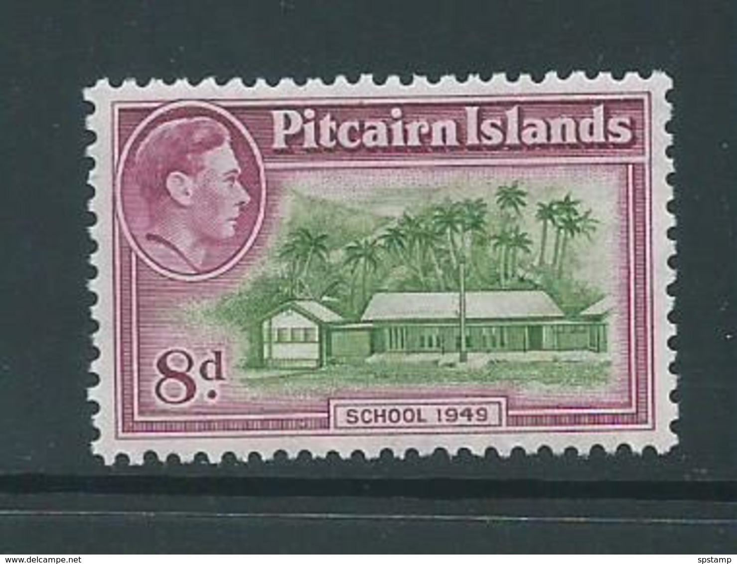 Pitcairn Islands 1940 - 1951 KGVI Definitives Later Issued 8d MVLH - Pitcairn Islands