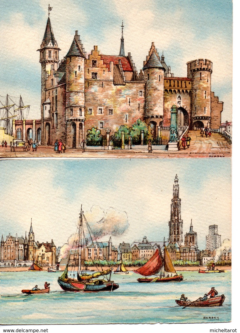 Illustrateur : Lot De 2 Cartes  Barré-Dayez : Anvers 2302 A,B, - Barday