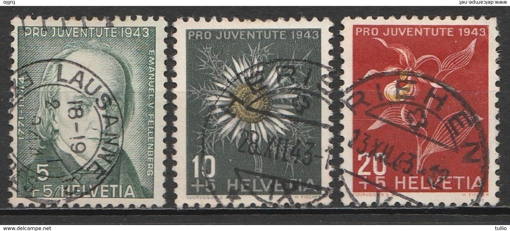 Helvetia 1943 Cancelled At A - Gebruikt