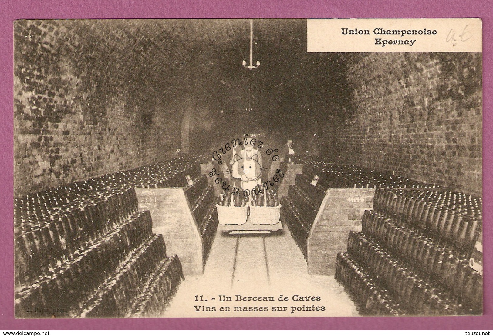 Cpa Epernay -Union Champenoise Un Berceau De Caves Vins En Masses Sur Pointes N°11 - Epernay