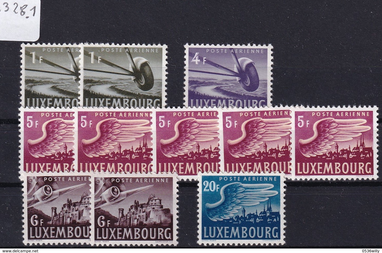 L-Luxembourg 1946.Poste Aérienne, Einzelwerte (B.2328.1) - Unused Stamps