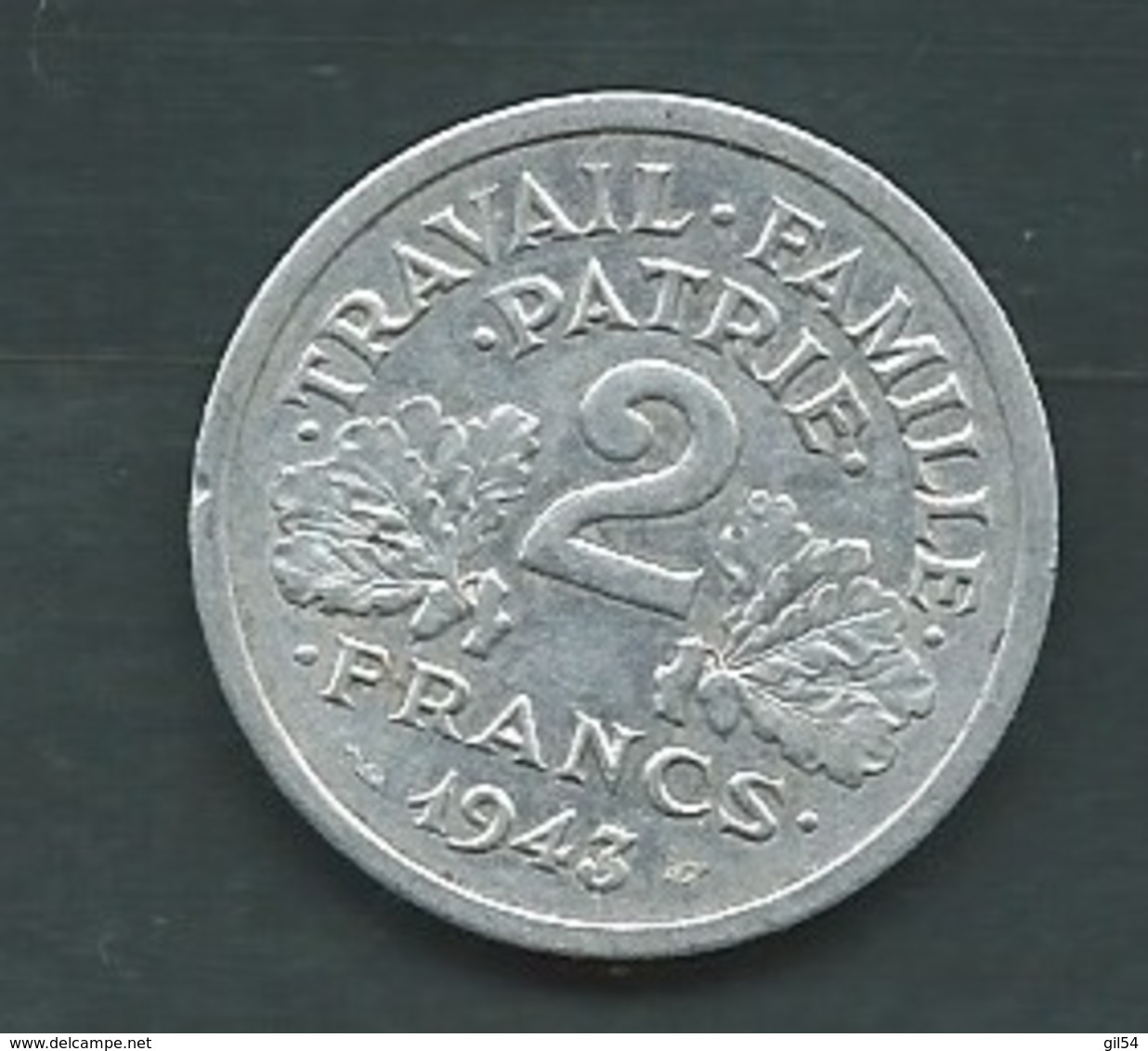 État Français 2 Francs Bazor 1943  , 2 Scans  Laupi 11903 - 2 Francs