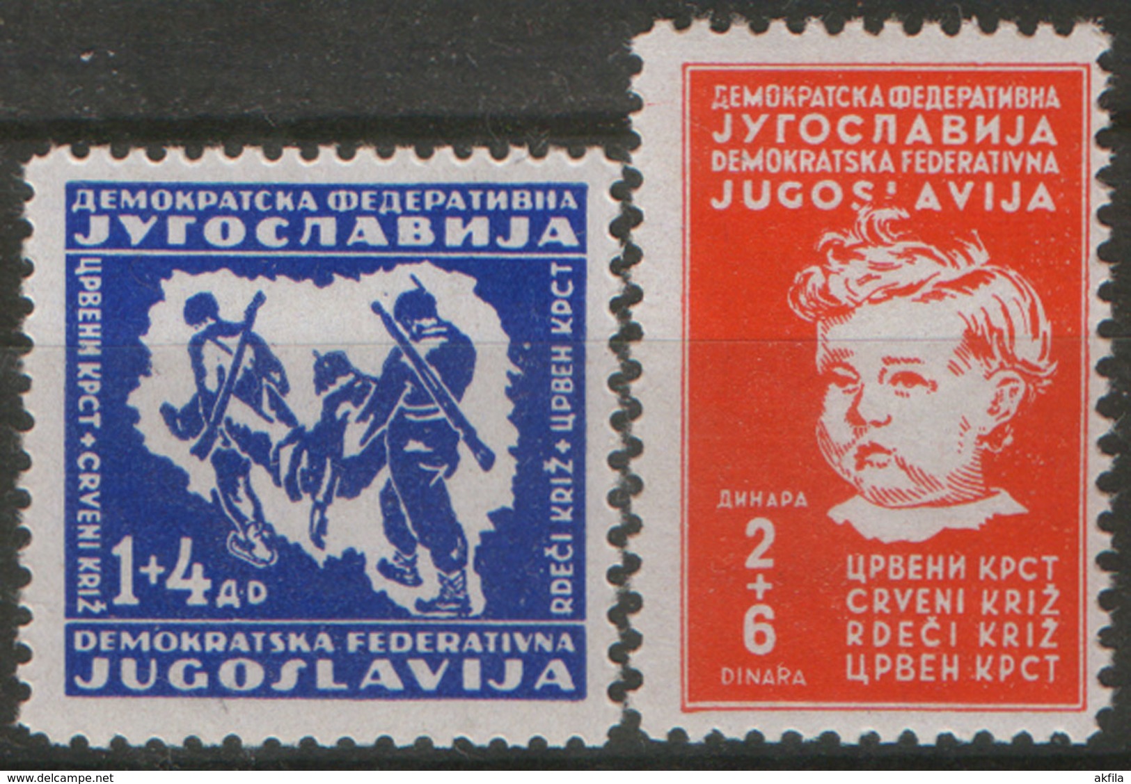 Yugoslavia 1945 Red Cross, MNH (**) Michel 459-460 - Nuevos