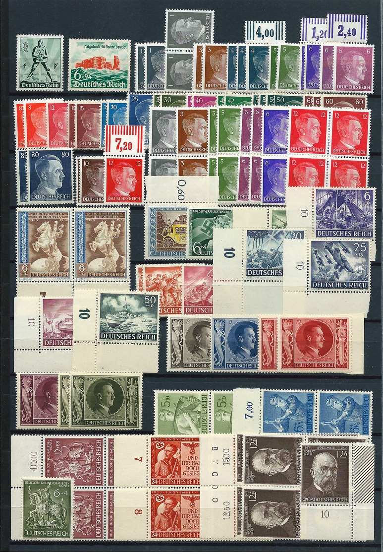 Germany, German Empire  , Huge Party Of  Mint Stamps On Pages (as Per Scans) MNH - Ungebraucht