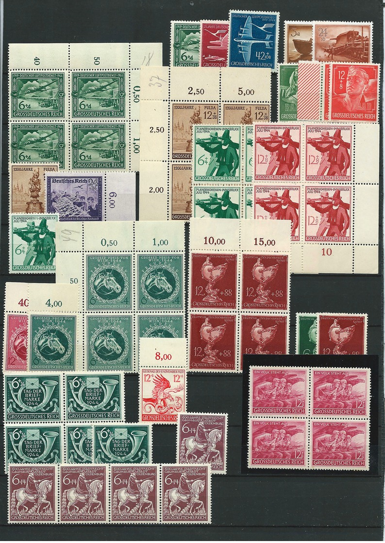 Germany, German Empire  , Huge Party Of  Mint Stamps On Pages (as Per Scans) MNH - Ungebraucht