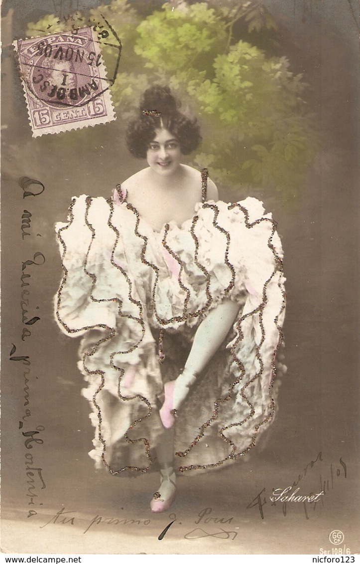 "Pretty, Erotic Lady. Dsncing" Nice Vintage Spanish Postcard - Mujeres