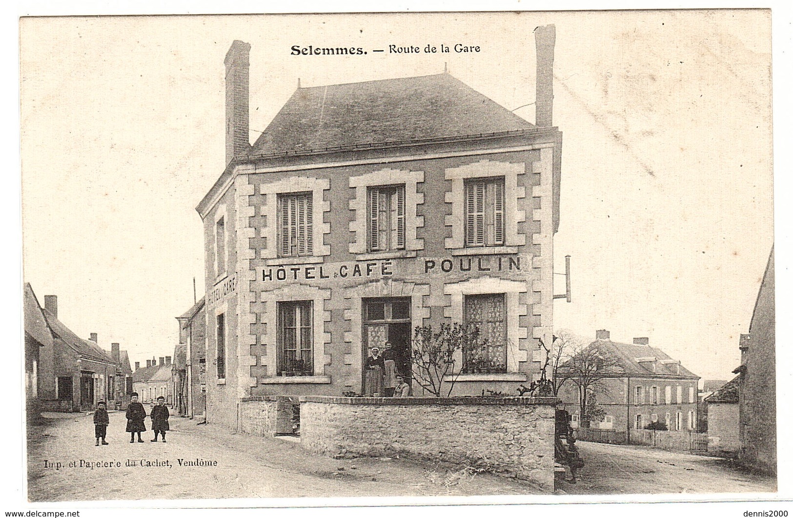 SELOMMES (41) - Route De La Gare - HOTEL CAFÉ POULIN - Ed. Imp. - Pap. Du Cachet, Vendôme - Selommes