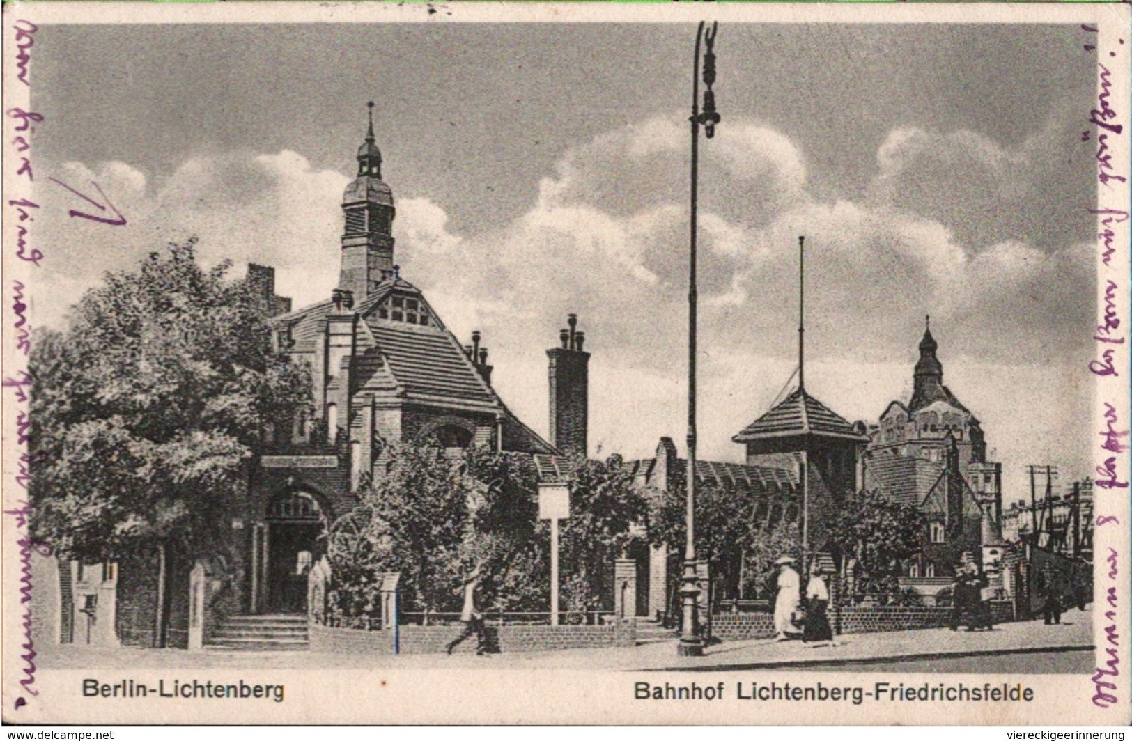 ! 1929 Alte Ansichtskarte Aus Berlin, Lichtenberg, Bahnhof Lichtenberg Friedrichsfelde - Estaciones Sin Trenes