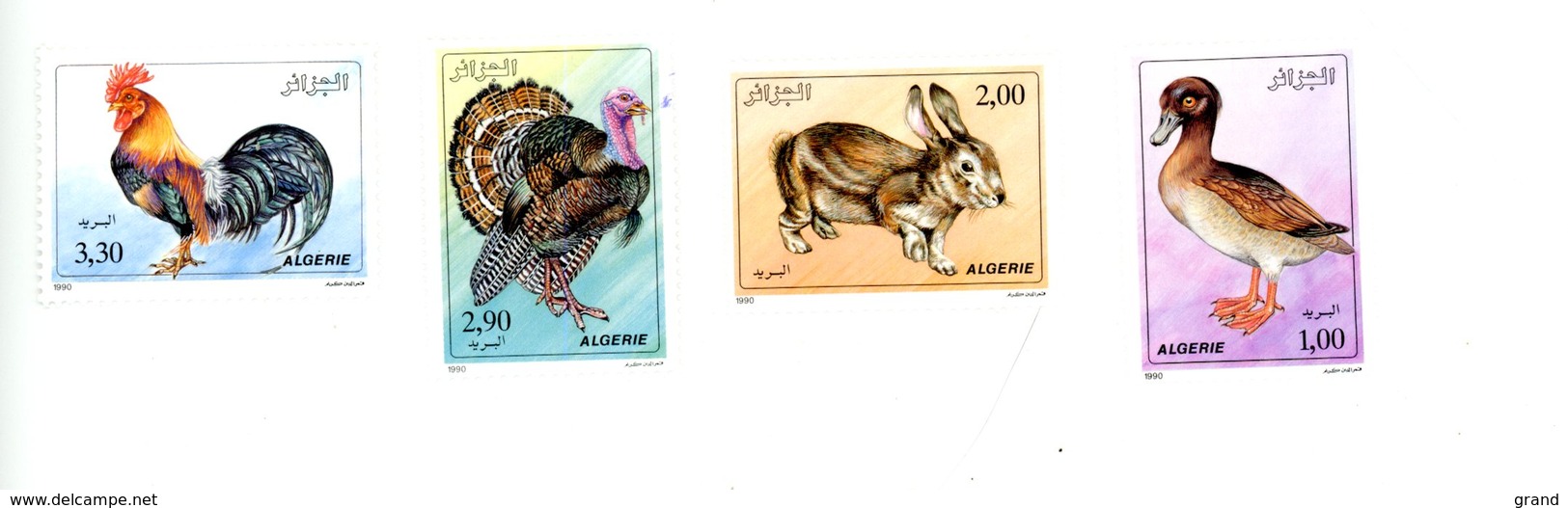 Algérie 1980-Lapin,canard,dindon,coq-YT 986/9**MNH - Ferme