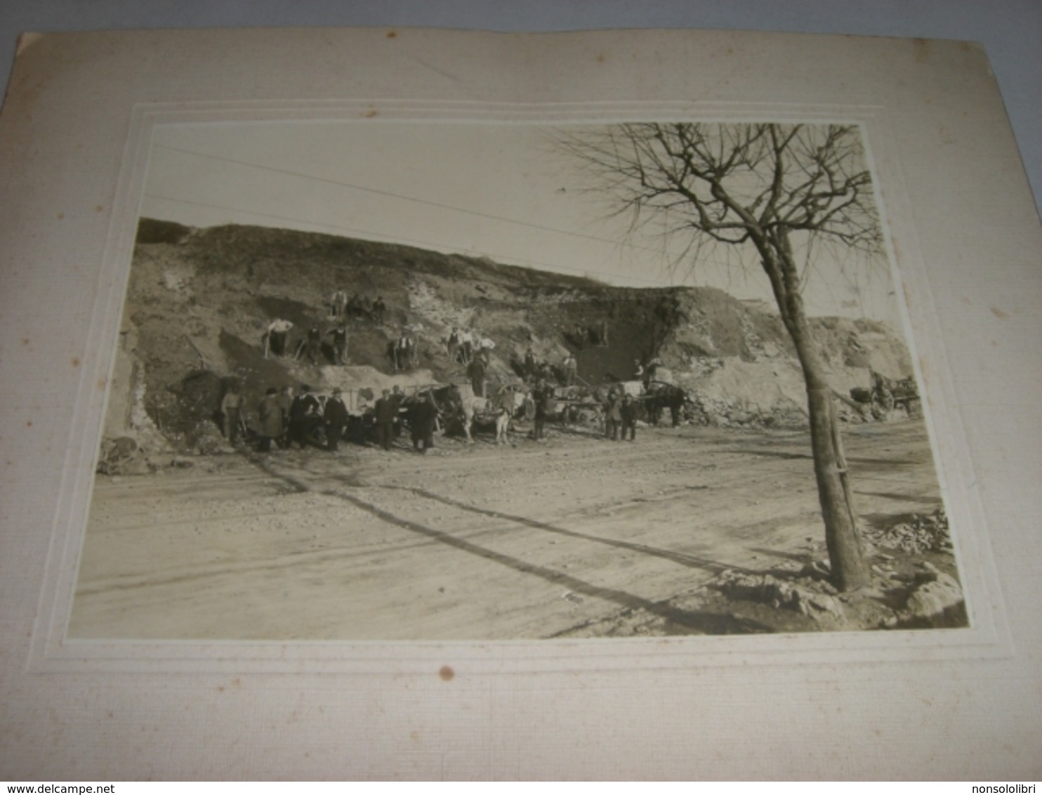 FOTOGRAFIA 1901 GENOVA ALLARGAMENTO DELLA STRADA SUL MONTE FIGOGNA - Métiers