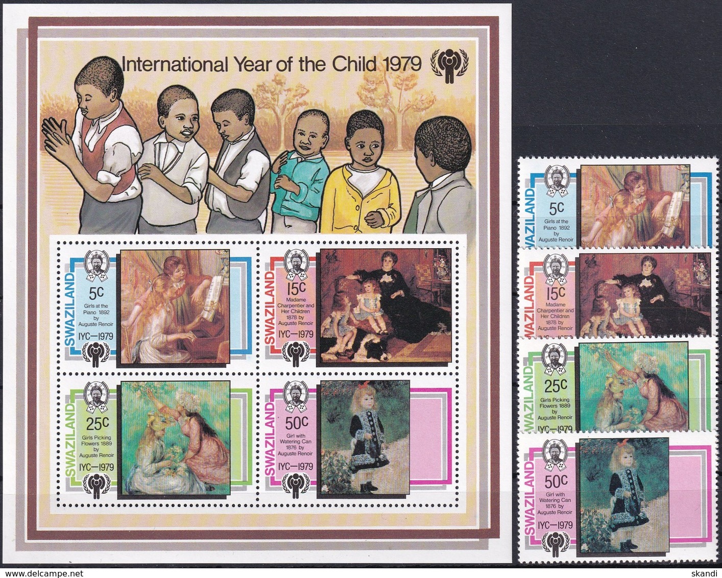 SWAZILAND 1979 Mi-Nr. 318/21 + Block 3 ** MNH - JAHR DES KINDES - YEAR OF THE CHILD - Swaziland (1968-...)