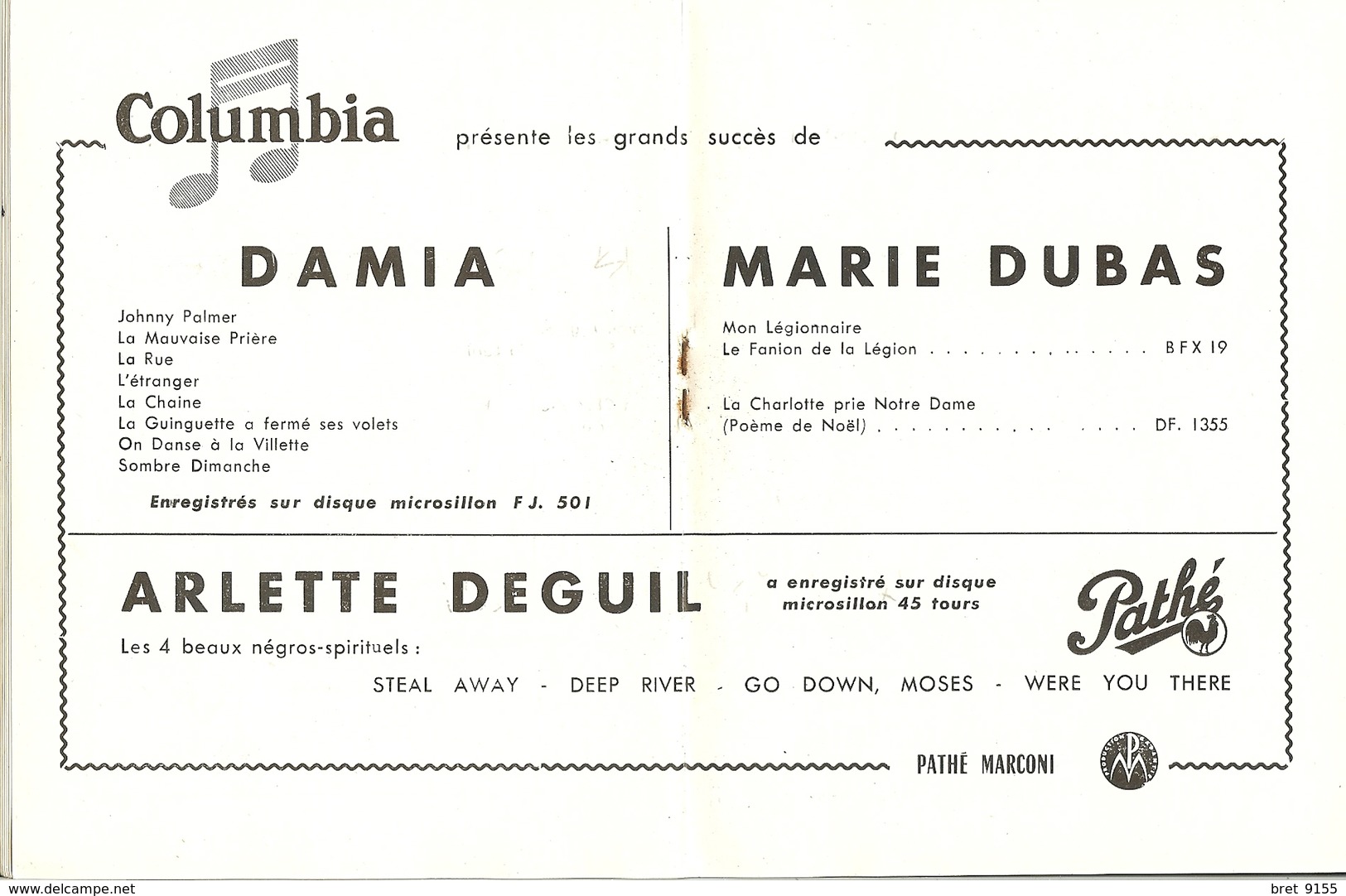 PROGRAMME OLYMPIA  A PARTIR DU 4 AOUT 1955 AUTOGRAPHES VERITABLES DE DAMIA MARIE DUBAS ET ROLAND GERBEAU VOIR LES SCANS - Programs