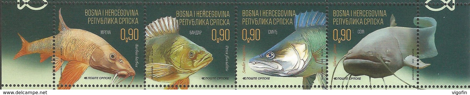 BHRS 2019- FISHES, BOSNA AND HERZEGOVINA REPUBLIKA SRBSKA, 4v, MNH - Fische