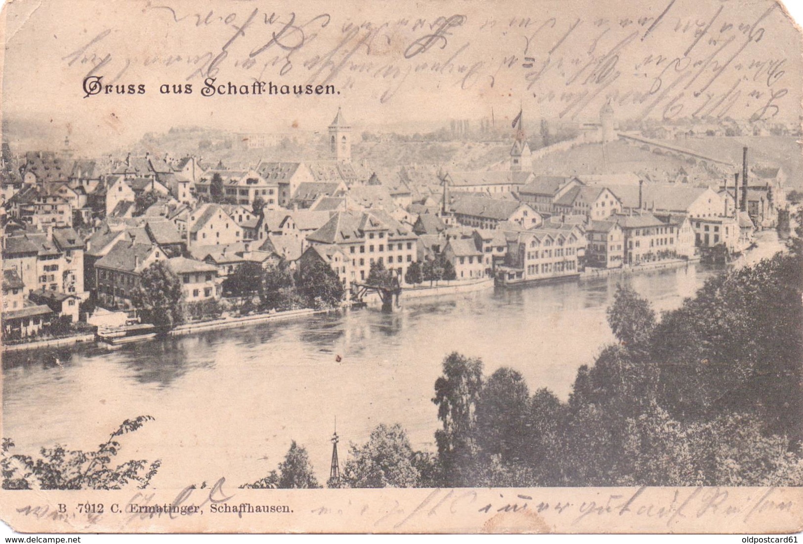 Seltene ALTE  AK   SCHAFFHAUSEN / Schweiz   - Teilansicht - 1906 Gelaufen - Other & Unclassified