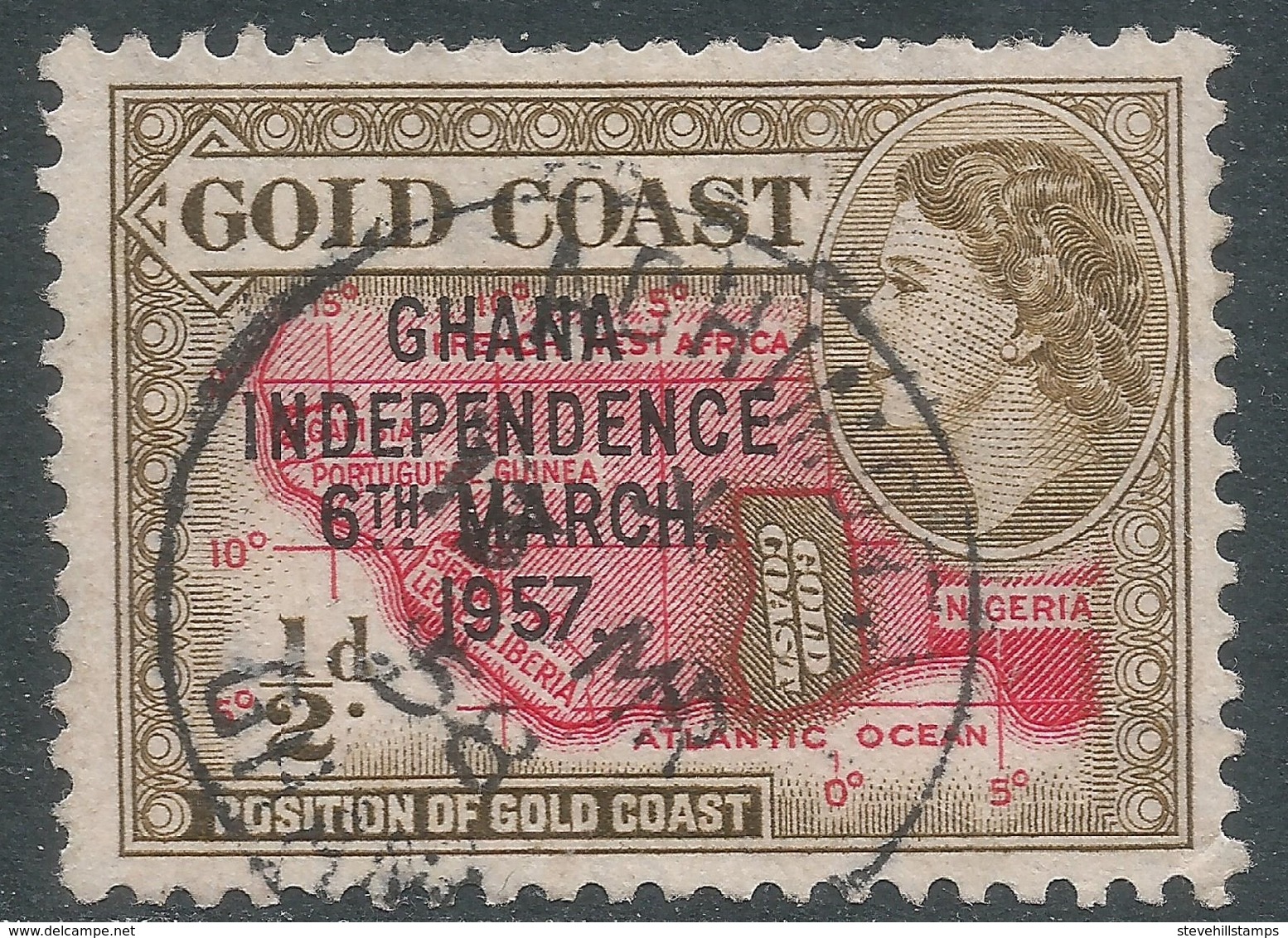 Ghana. 1957-58 Stamps Of Gold Coast O/P. ½d Used. SG 170 - Ghana (1957-...)