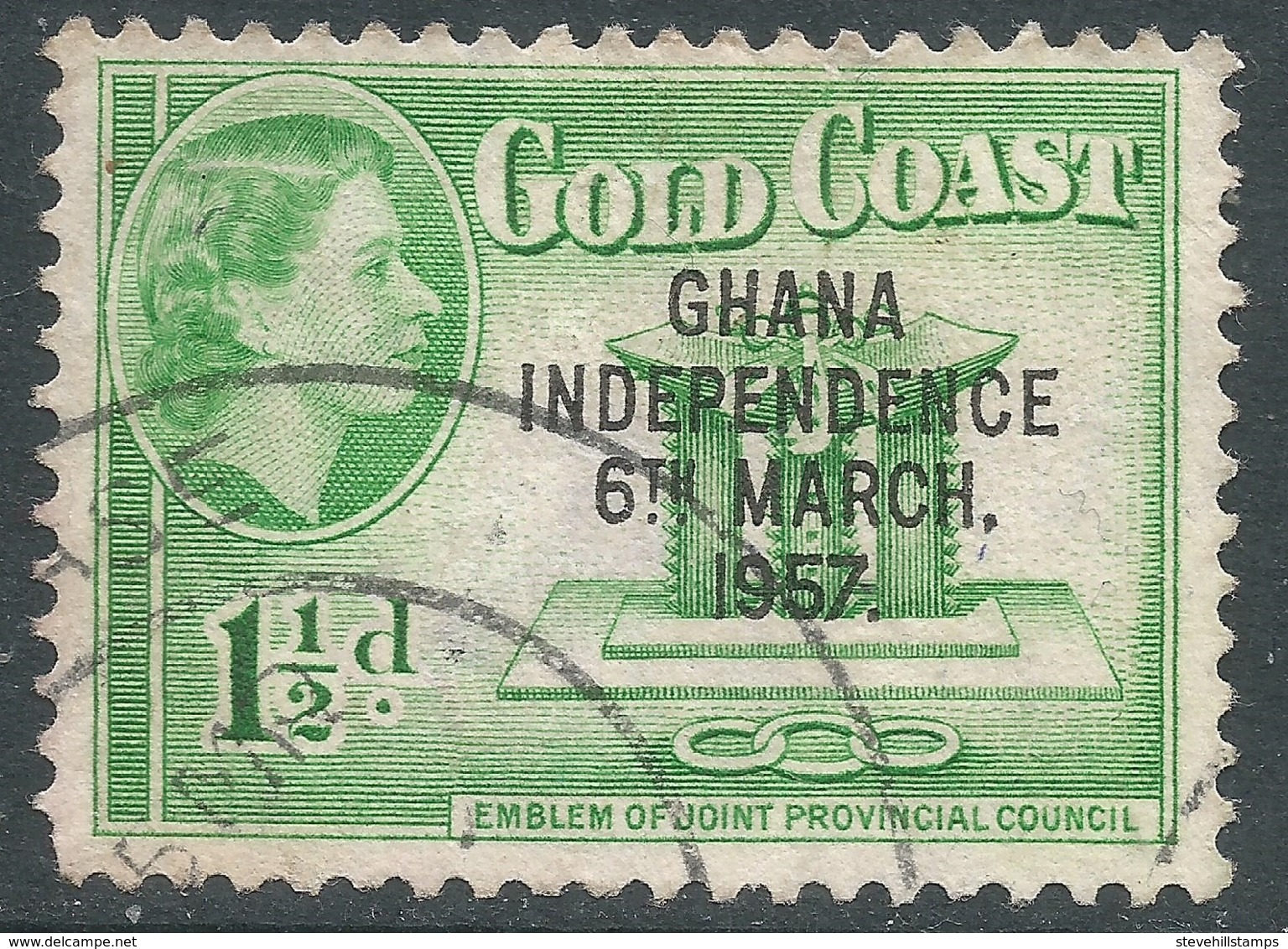 Ghana. 1957-58 Stamps Of Gold Coast O/P. 1½d Used. SG 172 - Ghana (1957-...)