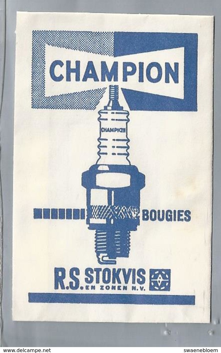 Suikerzakje.- STOKVIS En ZONEN N.V. CHAMPION BOUGIES.. Sugar Bag. Embalage De Sucre. Zucchero. Zucker - Suiker