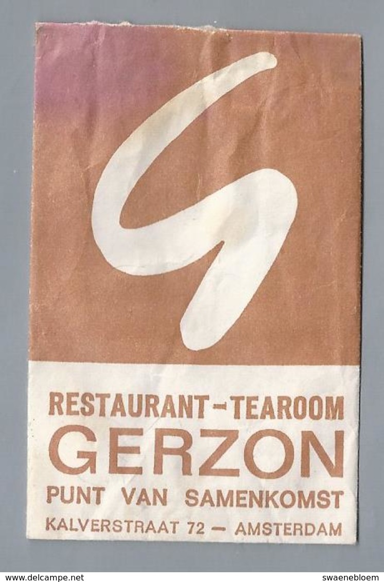 Suikerzakje.- AMSTERDAM. RESTAURANT TEAROOM GERZON. Kalverstraat 72. Sugar Bag. Embalage De Sucre. Zucchero. Zucker - Suiker