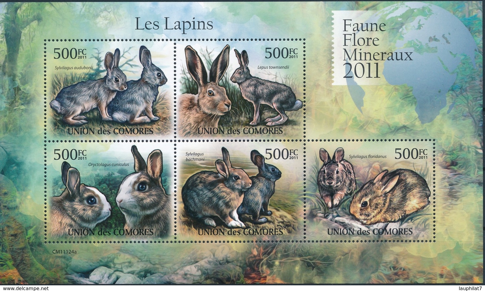 [39298]TB//**/Mnh-Comores 2011 - BL2240/2244, Faune, Lapins, Animaux. - Lapins