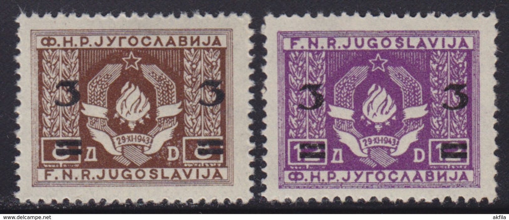 Yugoslavia 1949 Definitive With Overprint, MNH (**) Michel 581-582 - Unused Stamps