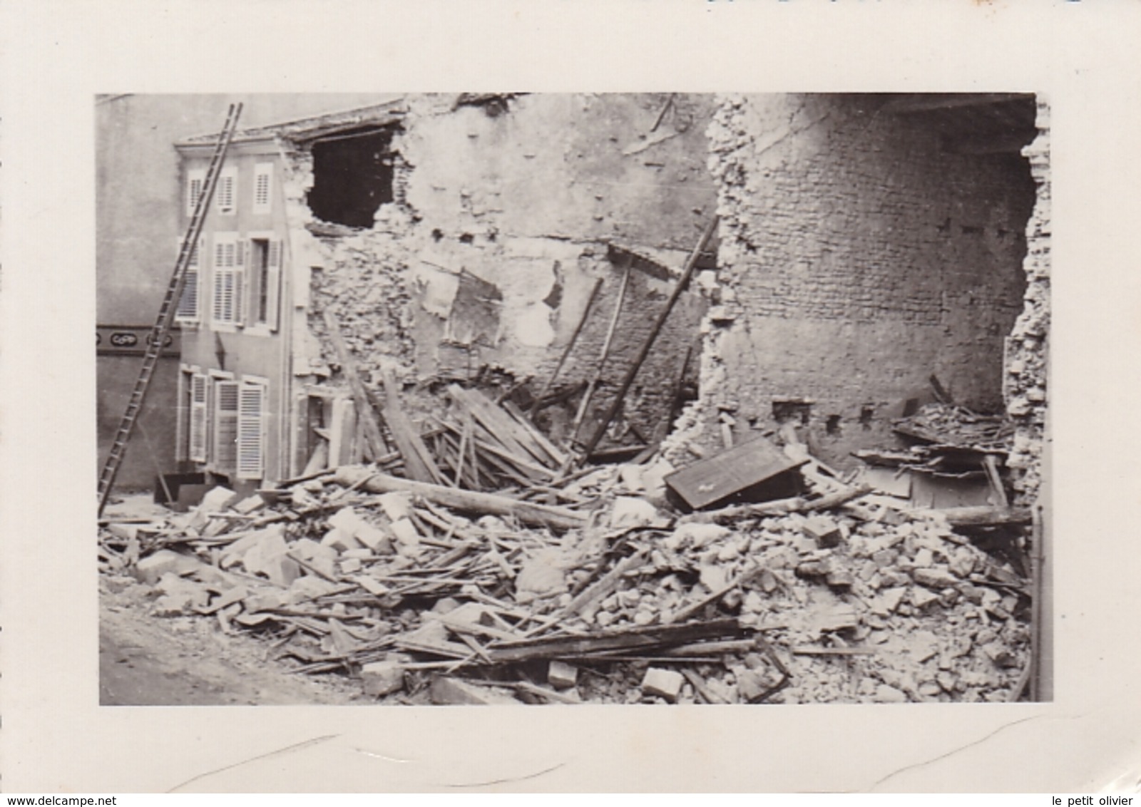 PHOTO ORIGINALE 39 / 45 WW2 WEHRMACHT FRANCE STONNE LES RUINES APRES LA BATAILLE - Krieg, Militär