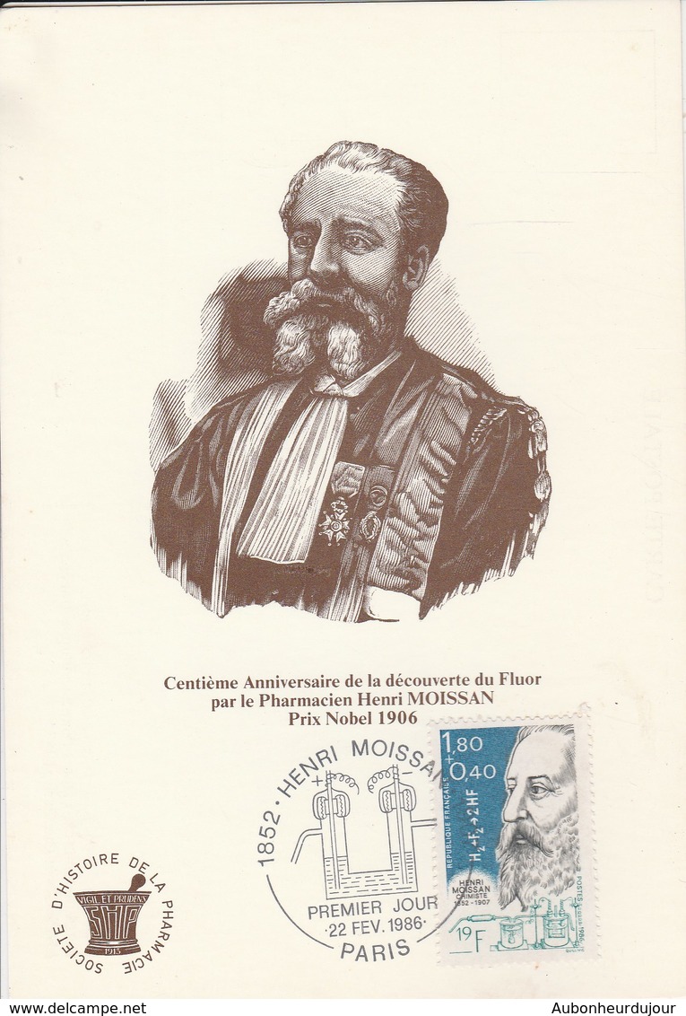 HENRI MOISSAN Prix Nobel 1906 Centieme Anniversaire De La Decouverte Du Fluor 486M - Nobelpreisträger