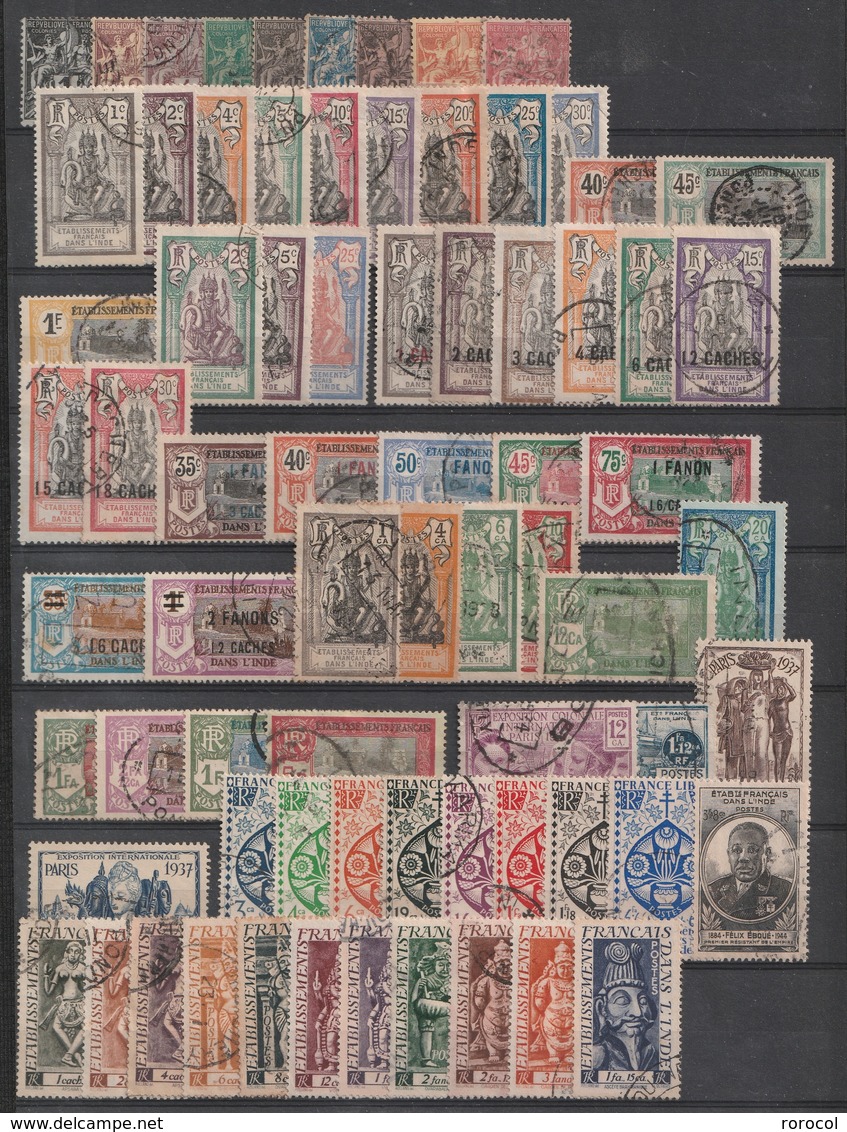 INDE FRANCAISE LOT TIMBRE OBLITERES COTE 120€ Etat Correct - Used Stamps