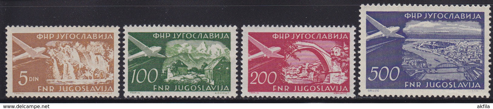 Yugoslavia 1951 Definitive - Airmail, MNH (**) Michel 689-692 - Neufs