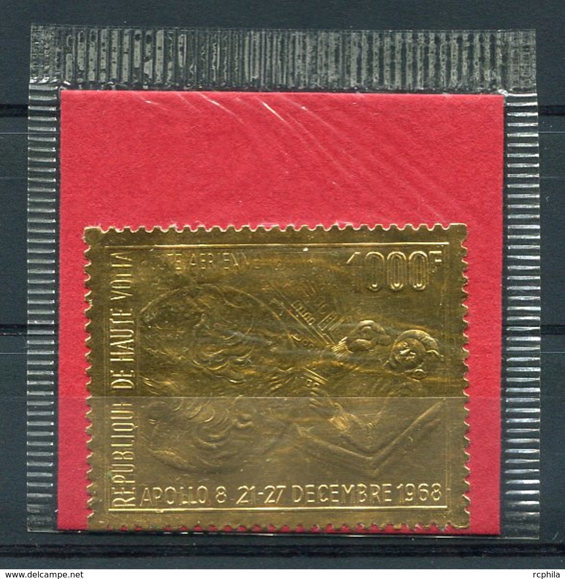 RC 14890 HAUTE VOLTA TIMBRE EN OR - GOLD STAMP ESPACE SPACE DANS SA POCHETTE D'ORIGINE NEUF ** MNH TB - Opper-Volta (1958-1984)