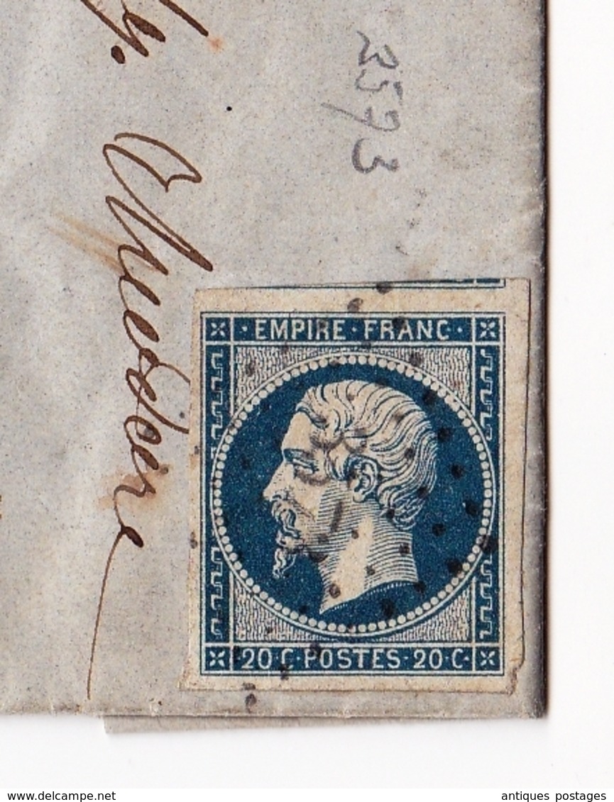 Lettre 1855 Vienne Viriville Isère Napoléon III 20 Centimes Avec Correspondance - 1853-1860 Napoléon III