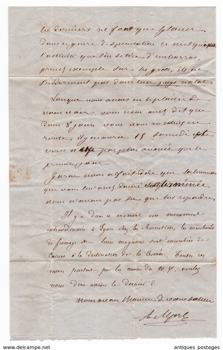 Lettre 1855 Vienne Viriville Isère Napoléon III 20 centimes Avec Correspondance