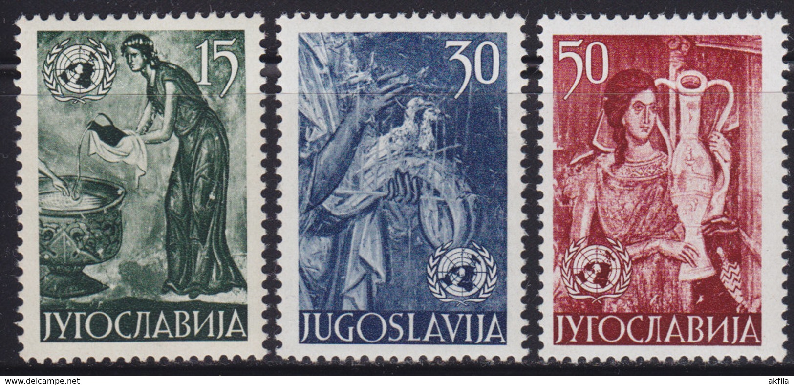 Yugoslavia 1953 United Nations, MNH (**) Michel 714-716 - Unused Stamps