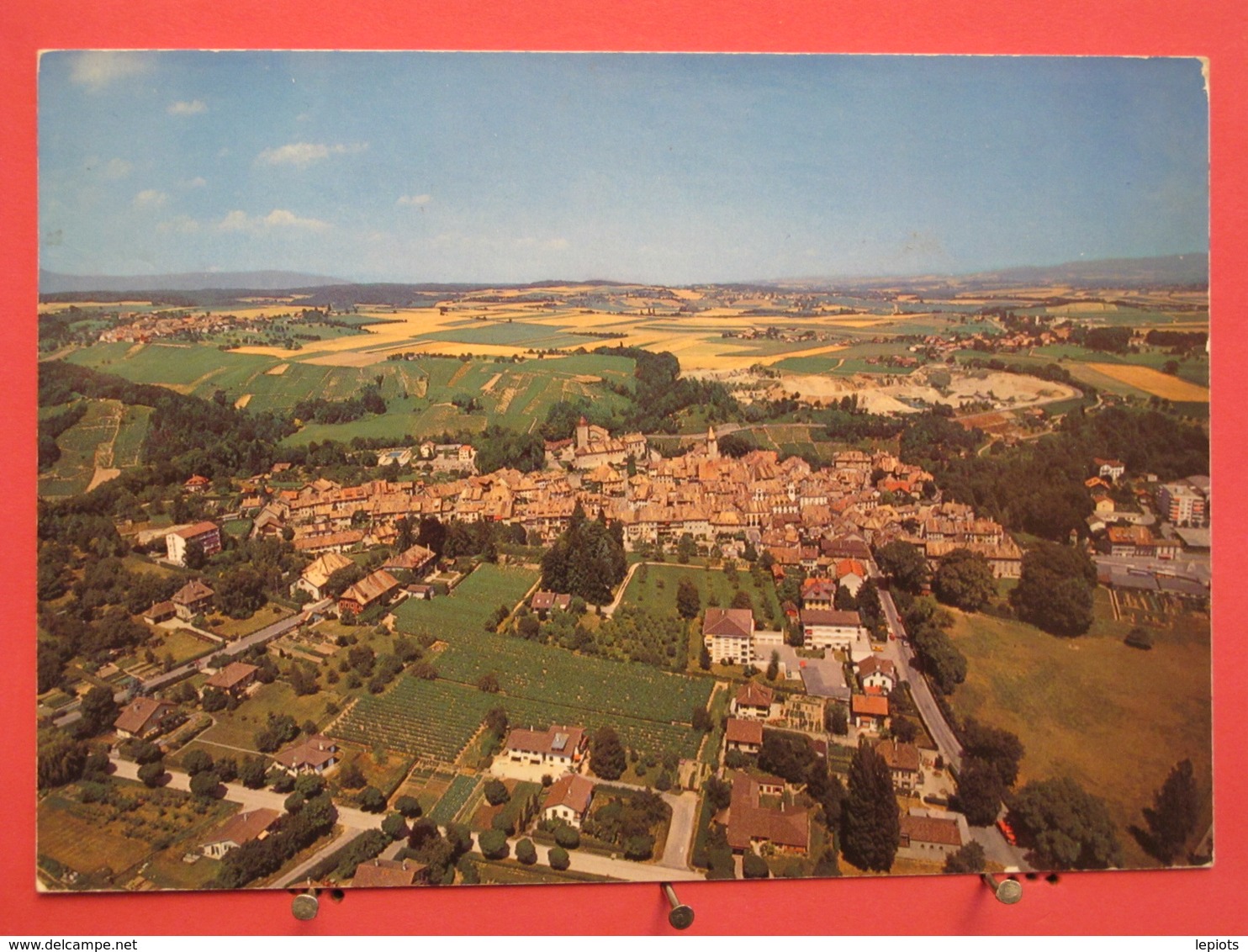 Visuel Très Peu Courant - Suisse - Aubonne - Vue Aérienne - Scans Recto Verso - Aubonne