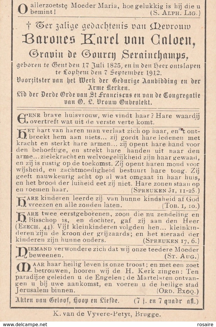 Gravin De  Courcij Serainchamps-gent 1825-lophem 1912 - Andachtsbilder
