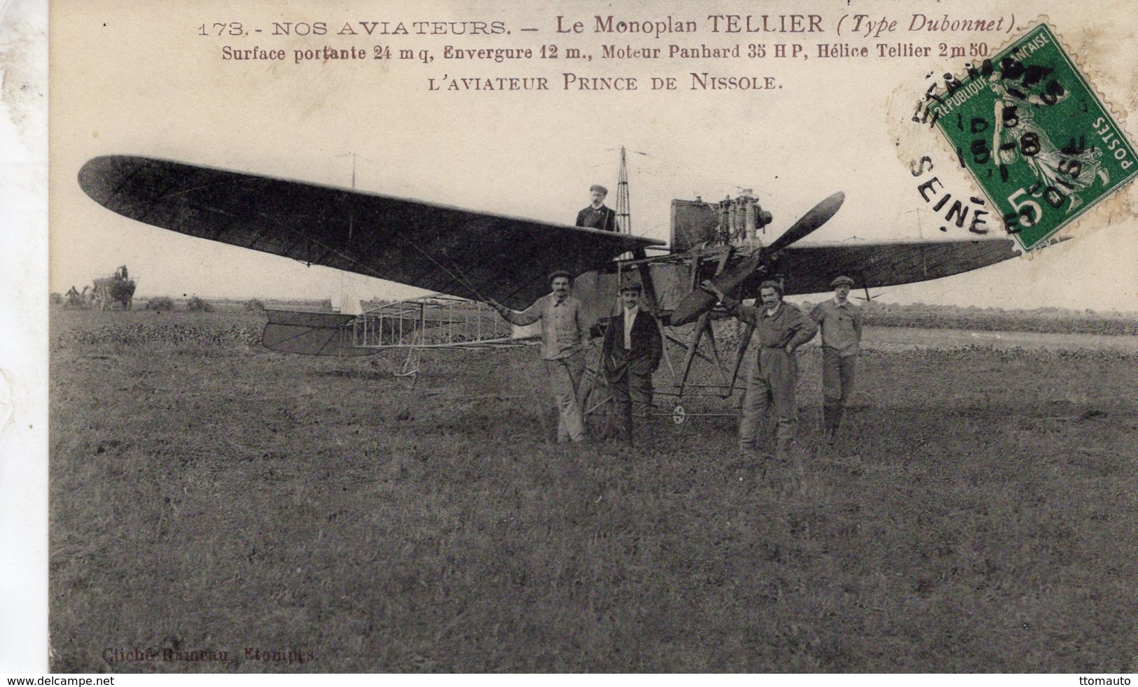 Nos Aviateurs  -  Le Monoplan Tellier Type Dubonnet  -  L'Aviateur Prince De Nissole  - CPA - Aviateurs