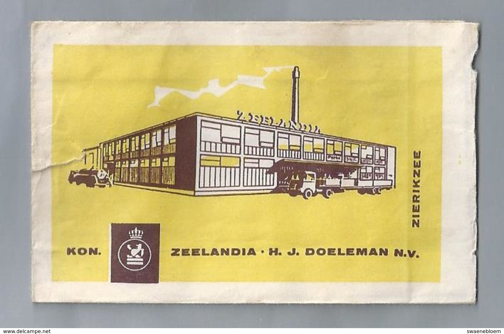 Suikerzakje.- ZIERIKZEE. KON. ZEELANDIA. H.J. DOELEMAN N.V.. Sugar Bag. Embalage De Sucre. Zucchero. Zucker - Suiker