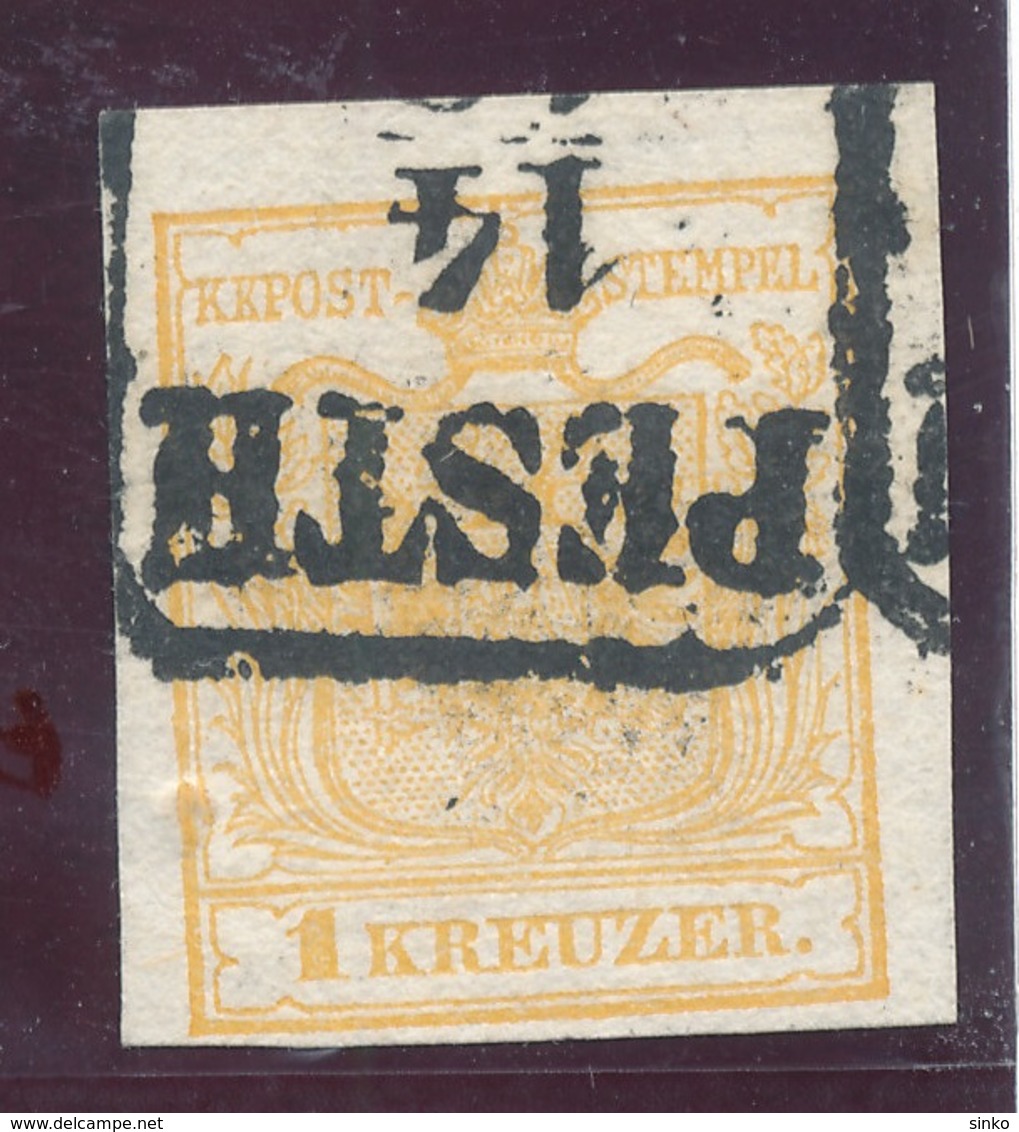 1850. Typography 1kr Stamp, PESTH - ...-1867 Voorfilatelie