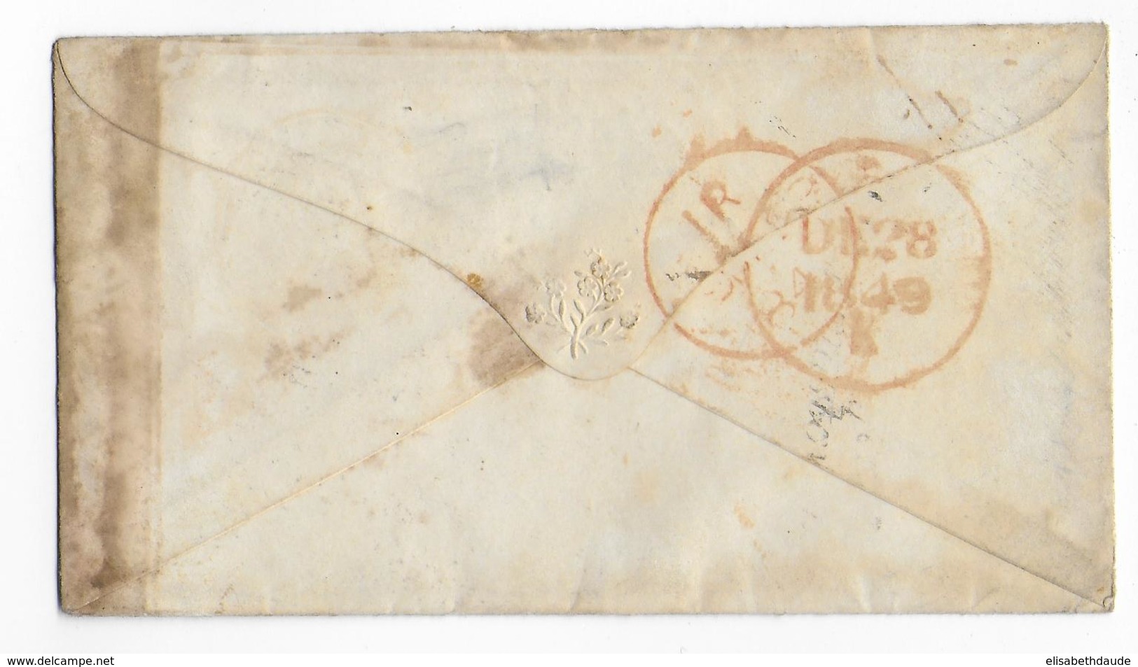 IRLANDE - 1849 - ENVELOPPE De KINGSTOWN => ILE De CORFU Avec CACHET D'ARRIVEE Sur Le DEVANT ! - Prephilately