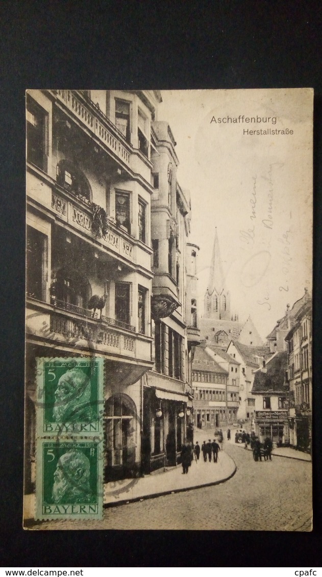 Aschaffenbourg Herstallstrabe / Cachet 1913 Et Timbre - Aschaffenburg